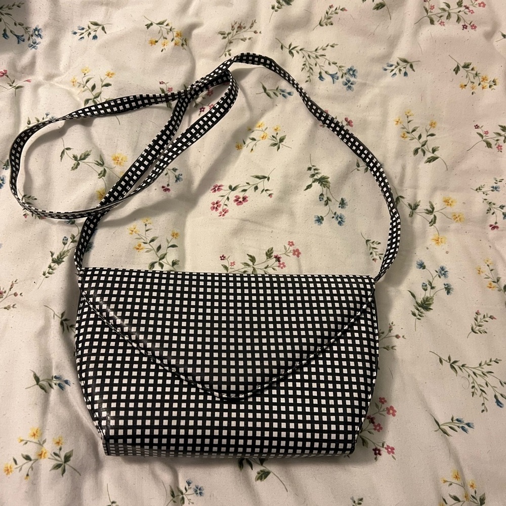 Stylish Black and White Checkered Women's Bag